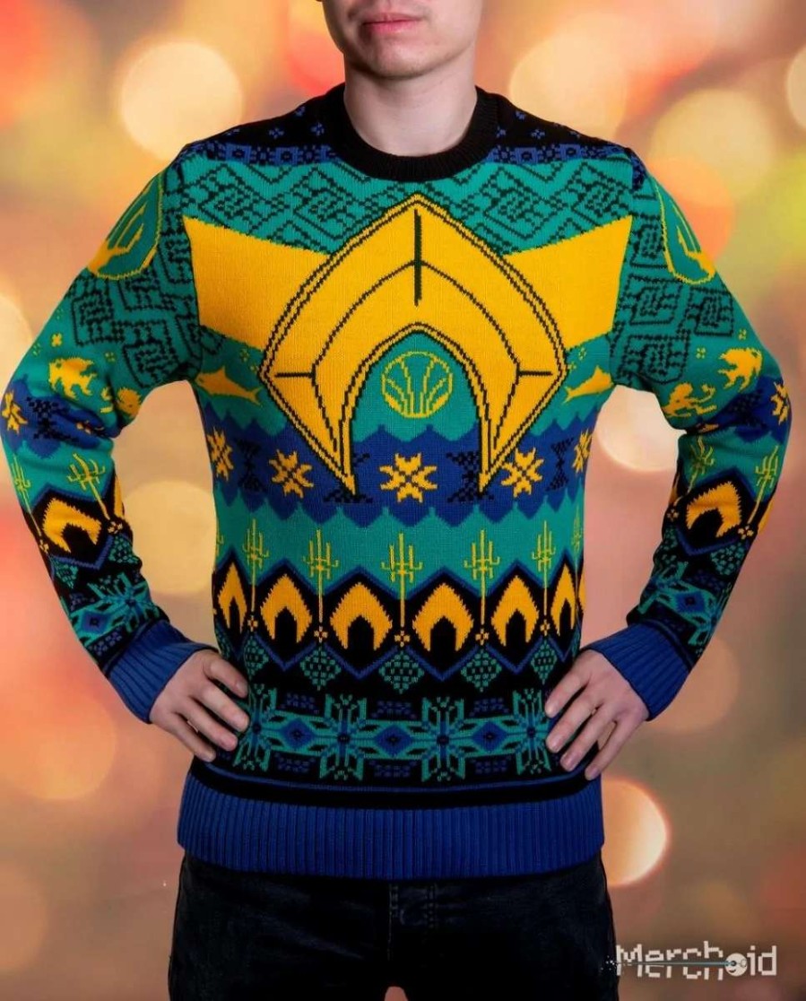 T-Shirts And Clothing * | Aquaman: Atlantean Tidings Ugly Christmas Sweater Lower Prices