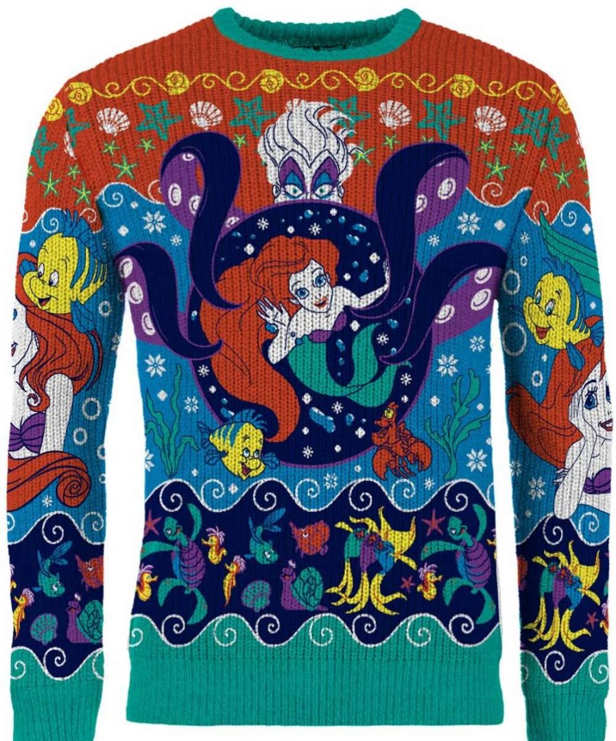 T-Shirts And Clothing * | The Little Mermaid: Under The Tree Christmas Sweater Closeout Sale