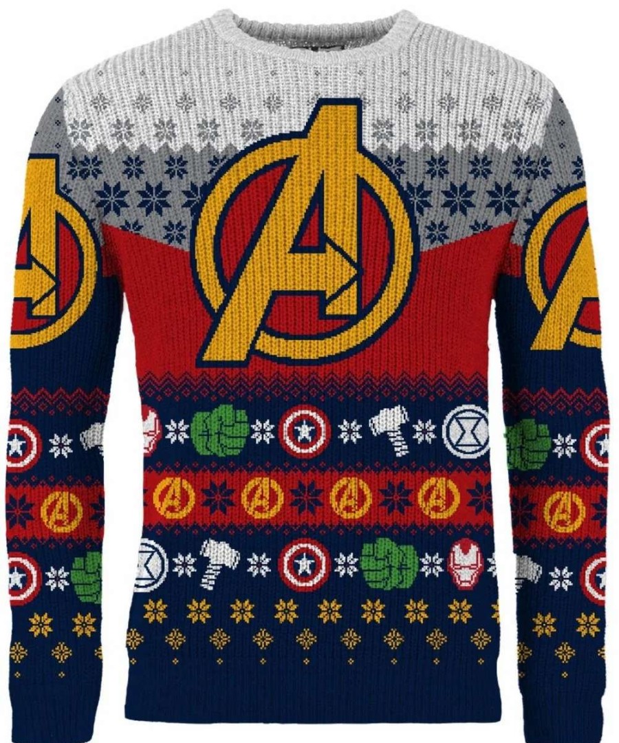 T-Shirts And Clothing * | Avengers: Assemble Knitted Christmas Sweater Unique