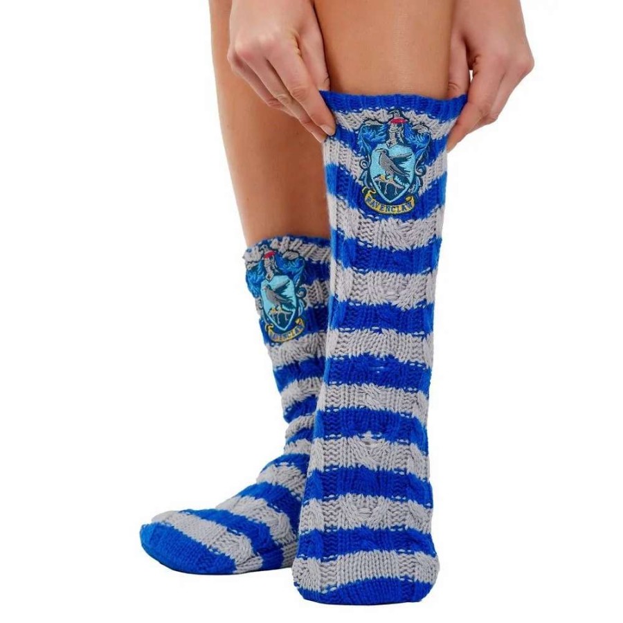 T-Shirts And Clothing * | Harry Potter: Ravenclaw House Slipper Socks Large Choice