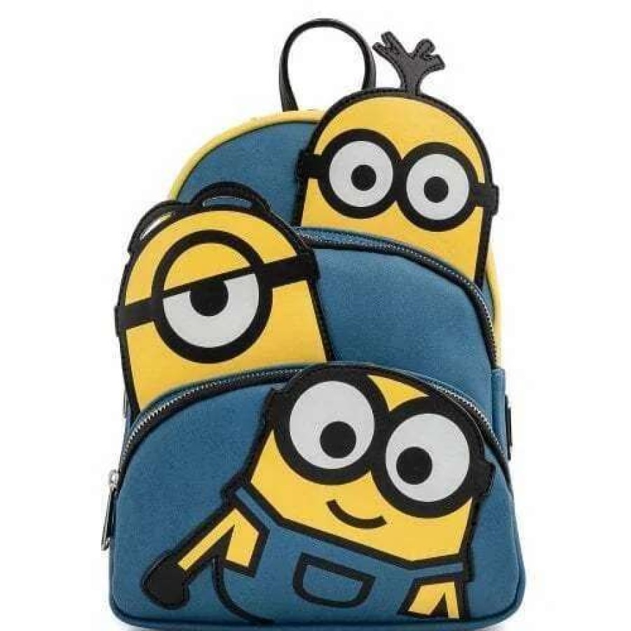 T-Shirts And Clothing * | Loungefly Minions: Triple Minion Bello Mini Backpack Cut Price