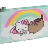 T-Shirts And Clothing * | Pusheen X Hello Kitty: Cloud Lounging Loungefly Bi-Fold Purse Discount Store