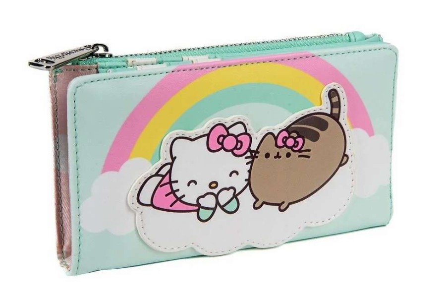 T-Shirts And Clothing * | Pusheen X Hello Kitty: Cloud Lounging Loungefly Bi-Fold Purse Discount Store