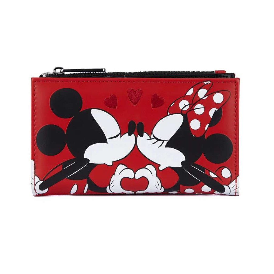 T-Shirts And Clothing * | Loungefly Mickey And Minnie Mouse: Valentines Flap Wallet 100% Guarantee