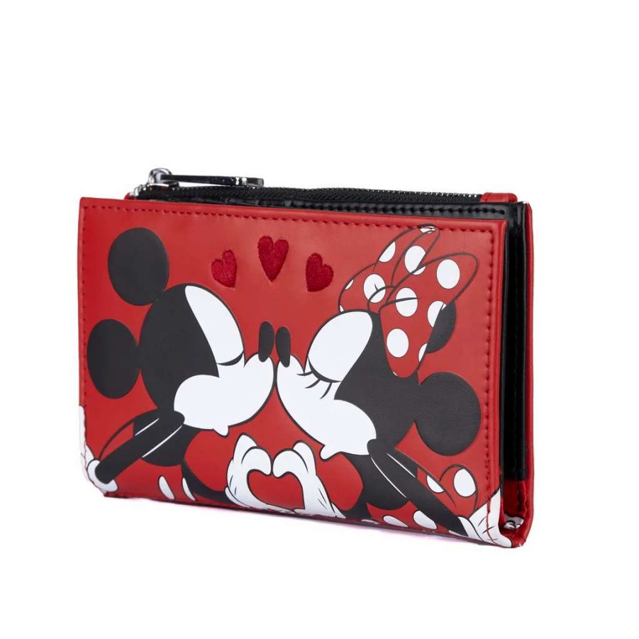 T-Shirts And Clothing * | Loungefly Mickey And Minnie Mouse: Valentines Flap Wallet 100% Guarantee