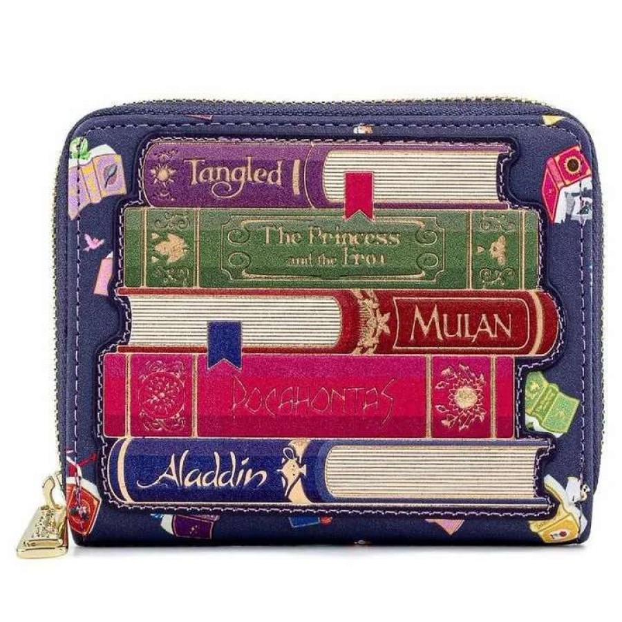 T-Shirts And Clothing * | Disney: Princess Books Loungefly Zip Around Purse Free Delivery