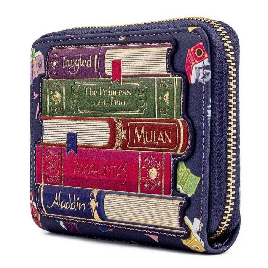 T-Shirts And Clothing * | Disney: Princess Books Loungefly Zip Around Purse Free Delivery