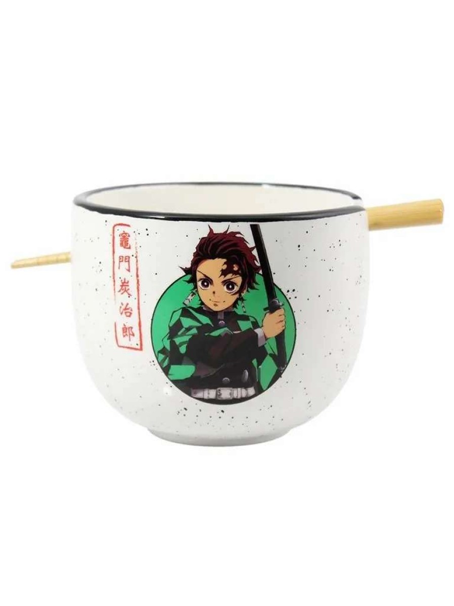 Home And Office * | Demon Slayer: 14Oz Round Ramen Bowl With Chopsticks Exclusive