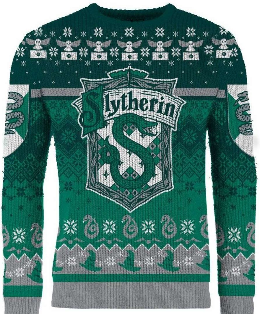 T-Shirts And Clothing * | Harry Potter: Slytherin Through The Snow Ugly Christmas Sweater Outlet