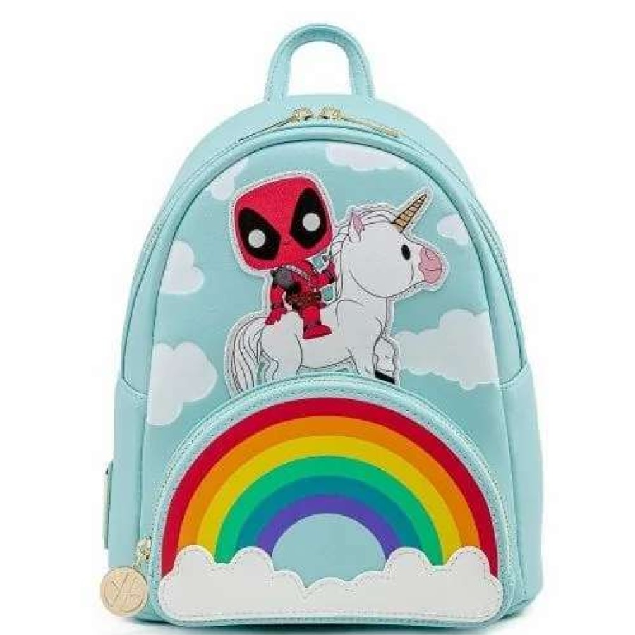 T-Shirts And Clothing * | Deadpool: 30Th Anniversary Unicorn Rainbow Pop By Loungefly Mini Backpack Flash Sale