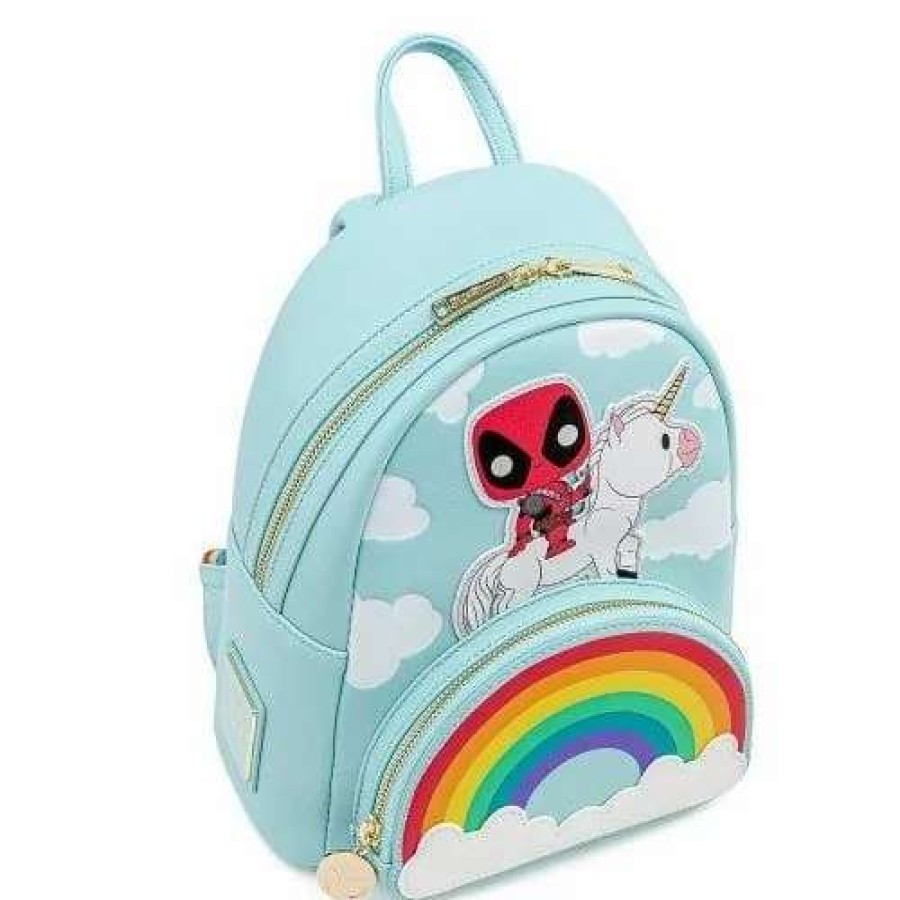 T-Shirts And Clothing * | Deadpool: 30Th Anniversary Unicorn Rainbow Pop By Loungefly Mini Backpack Flash Sale