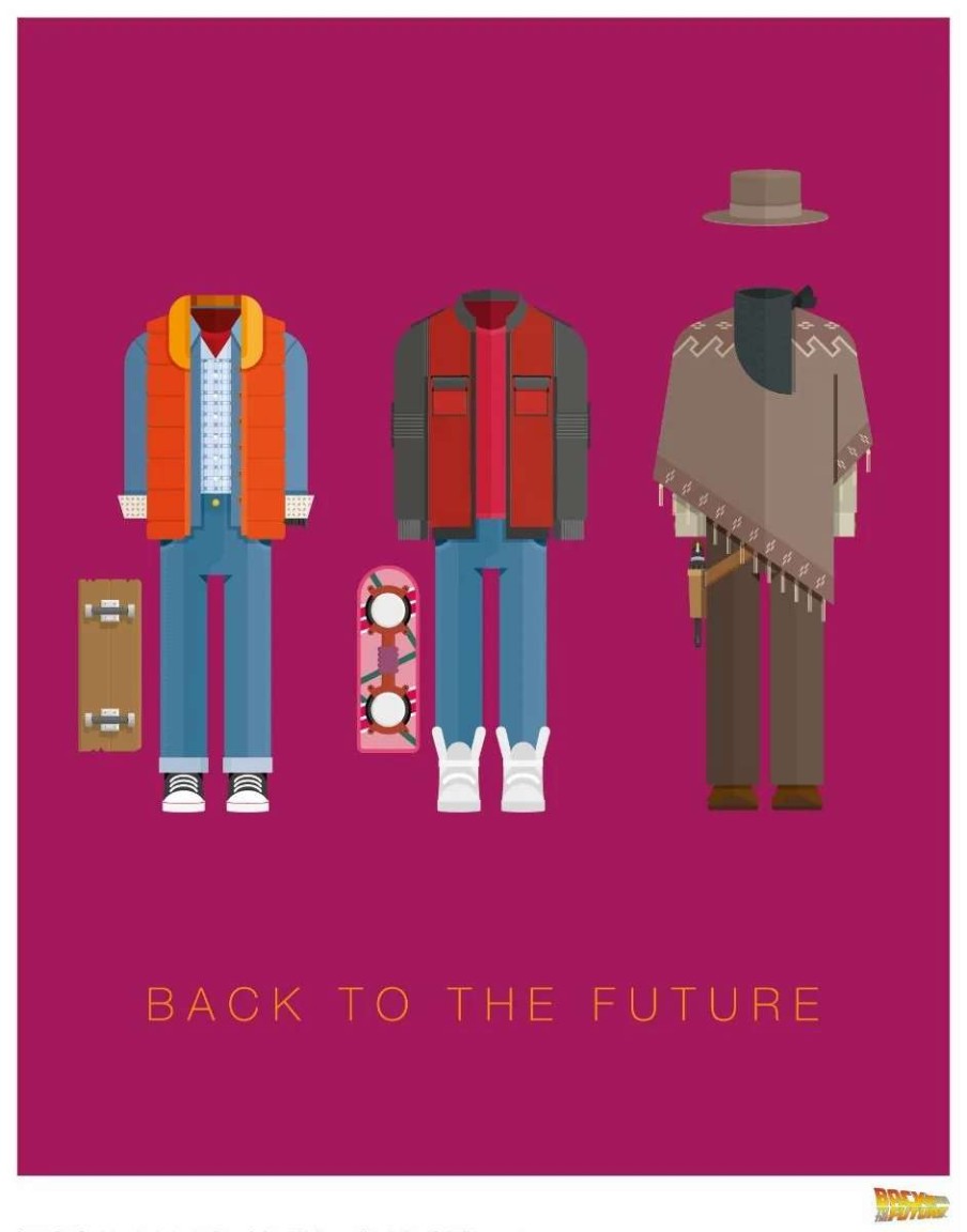 Home And Office * | Back To The Future: Costumes Art Print Outlet