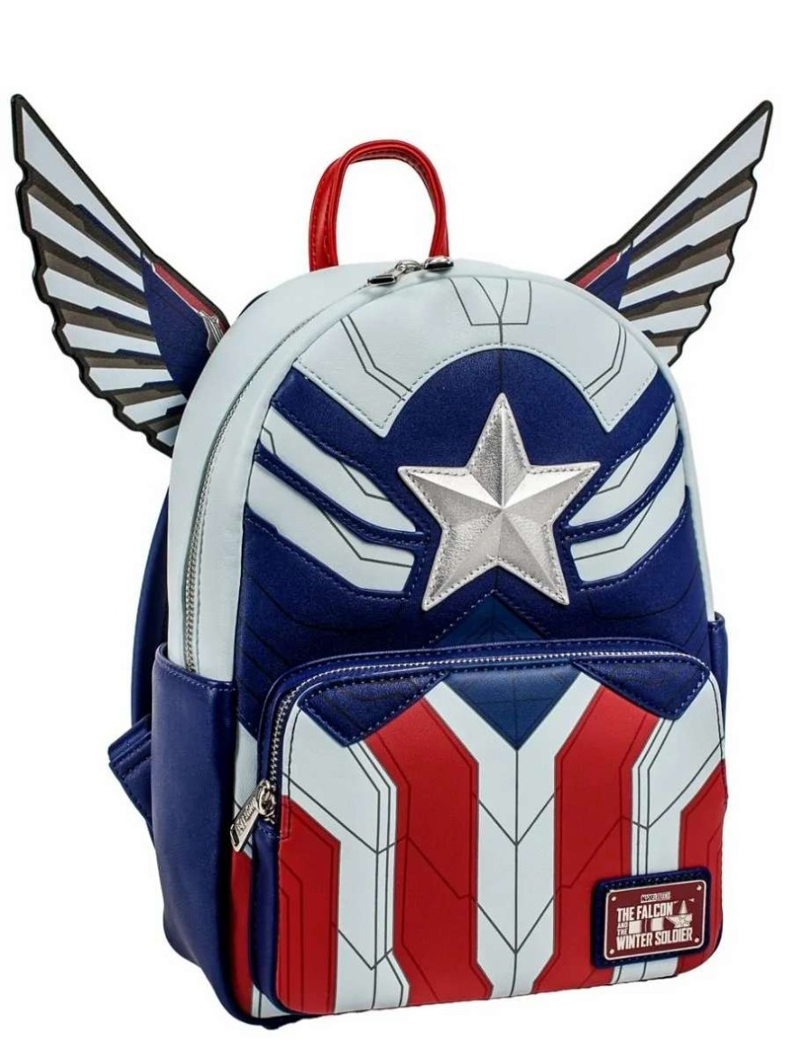 T-Shirts And Clothing * | Captain America: Falcon Cosplay Loungefly Mini Backpack Good Quality