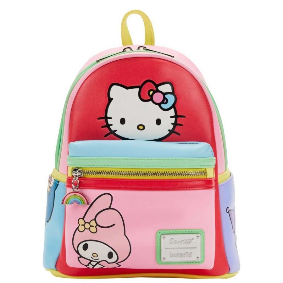 T-Shirts And Clothing * | Sanrio: Hello Kitty And Friends Color Block Loungefly Mini Backpack Hot Selling