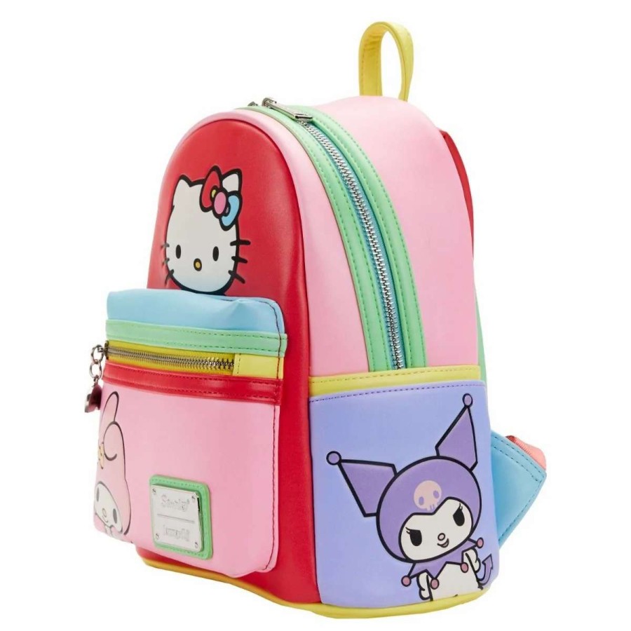 T-Shirts And Clothing * | Sanrio: Hello Kitty And Friends Color Block Loungefly Mini Backpack Hot Selling