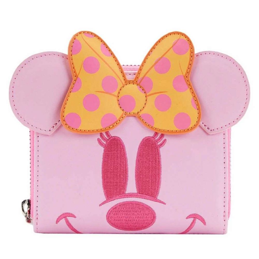 T-Shirts And Clothing * | Loungefly Minnie Mouse: Pastel Ghost Glow-In-The-Dark Zip Around Wallet Hot Selling