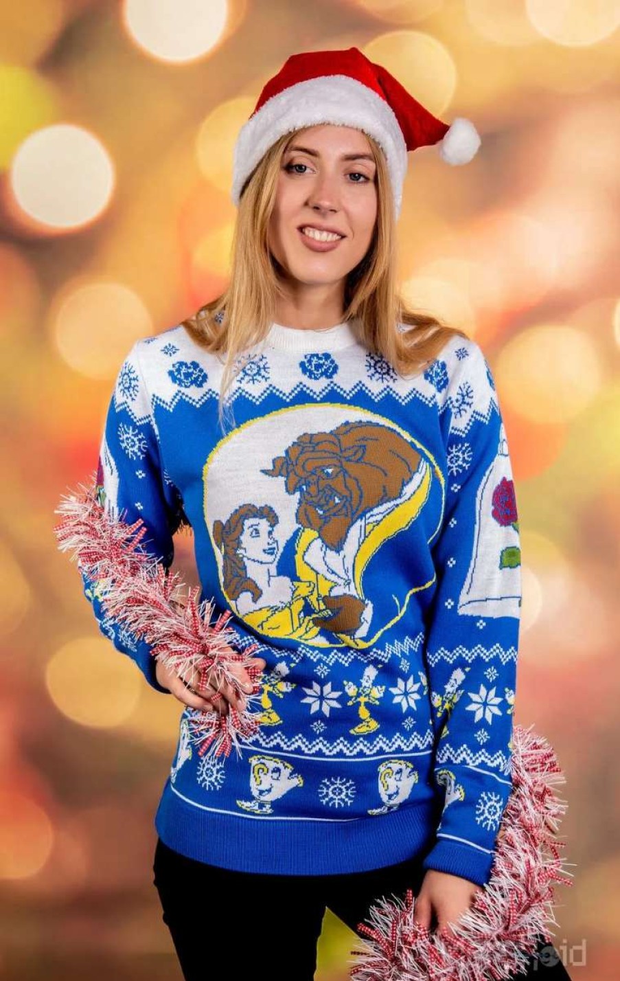 T-Shirts And Clothing * | Beauty And The Beast: Merry Beastmas Ugly Christmas Sweater Free Delivery