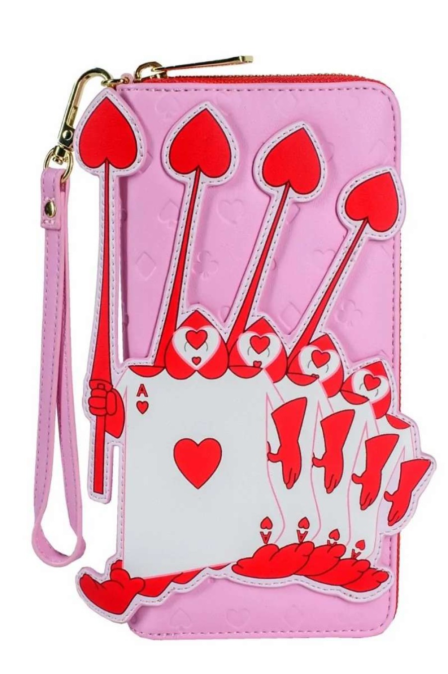 T-Shirts And Clothing * | Alice In Wonderland: Aces Of Hearts Loungefly Zip Around Wallet Online