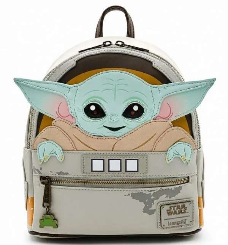 T-Shirts And Clothing * | Star Wars: The Mandalorian The Child/Baby Yoda Cradle Loungefly Mini Backpack Best Sale