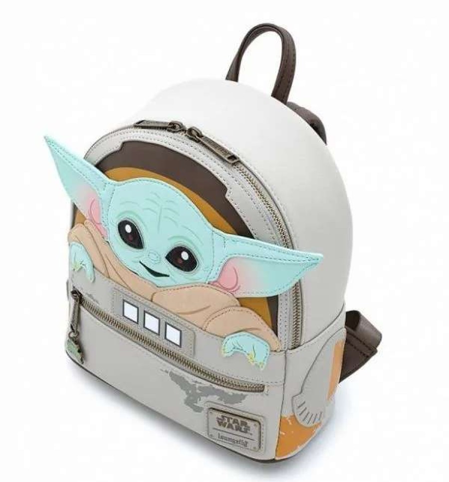 T-Shirts And Clothing * | Star Wars: The Mandalorian The Child/Baby Yoda Cradle Loungefly Mini Backpack Best Sale