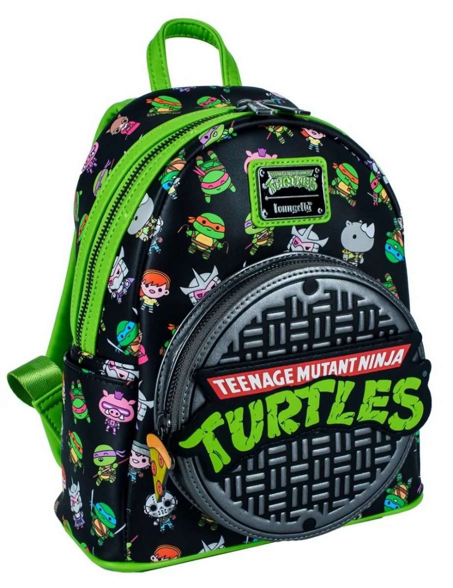 T-Shirts And Clothing * | Teenage Mutant Ninja Turtles: Sewer Cap Print Loungefly Mini Backpack Cheap Online