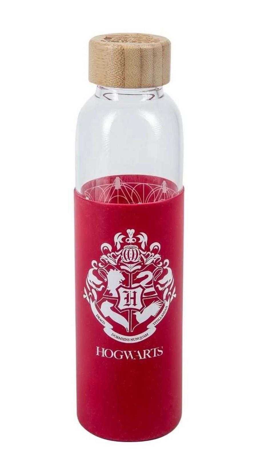 Home And Office * | Harry Potter: Hogwarts Crest Glass Water Bottle W/Silicone Cover Cheap Online