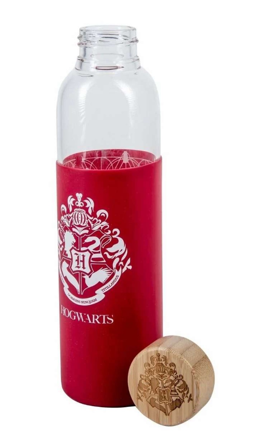 Home And Office * | Harry Potter: Hogwarts Crest Glass Water Bottle W/Silicone Cover Cheap Online