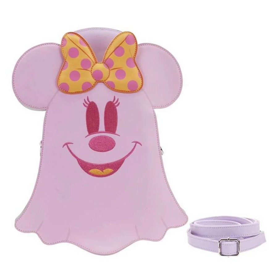 T-Shirts And Clothing * | Disney: Pastel Ghost Minnie & Mickey Glow In The Dark Loungefly Crossbody Bag Good Quality