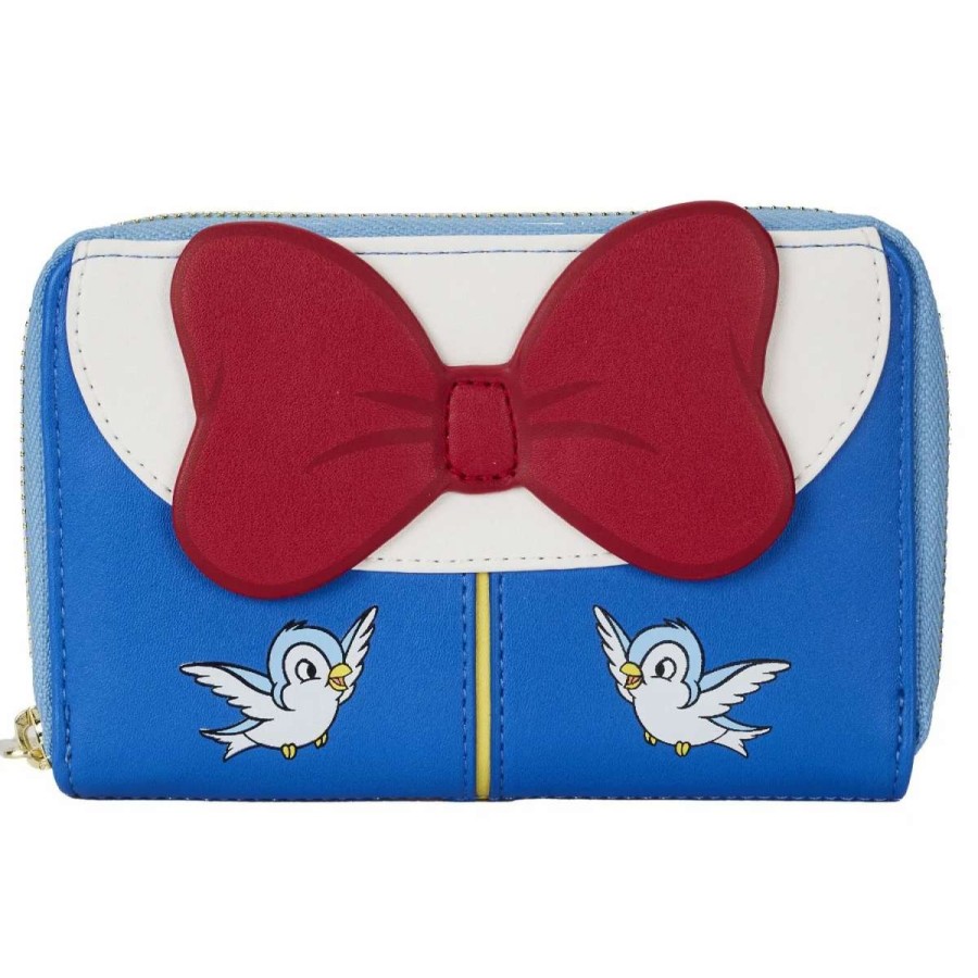 T-Shirts And Clothing * | Loungefly Snow White: Cosplay Bow Zip Around Purse Cheap