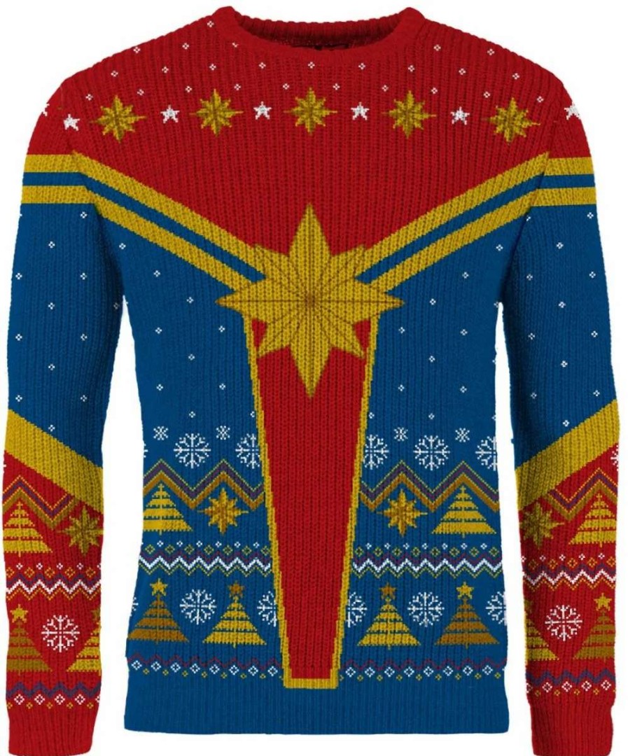 T-Shirts And Clothing * | Captain Marvel: Festive Is A Good Look For You Ugly Christmas Sweater Exclusive Design