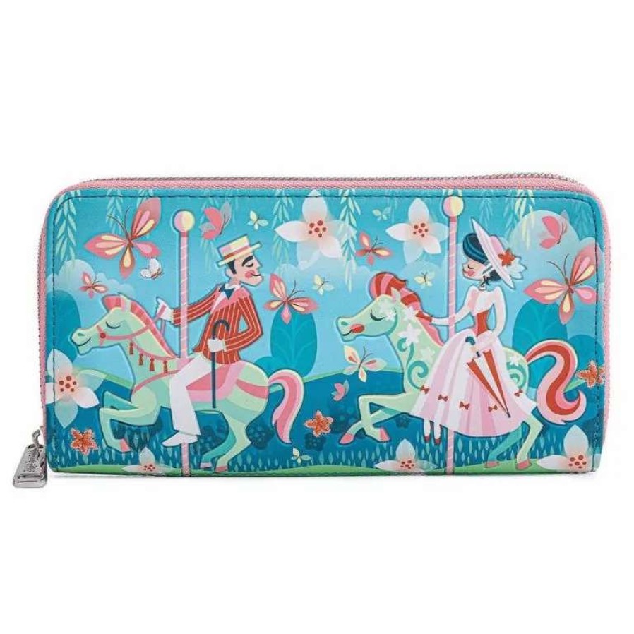 T-Shirts And Clothing * | Mary Poppins: Jolly Holiday Loungefly Zip Around Purse Bargain Sale