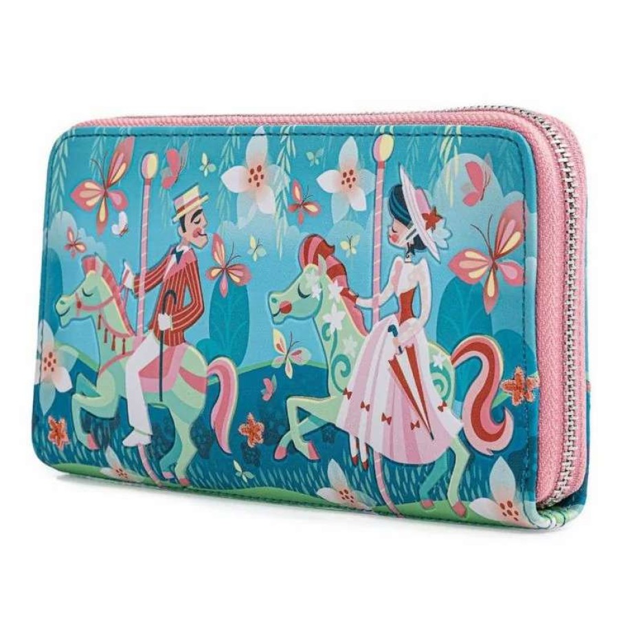 T-Shirts And Clothing * | Mary Poppins: Jolly Holiday Loungefly Zip Around Purse Bargain Sale