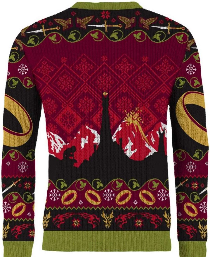 T-Shirts And Clothing * | Lord Of The Rings: One Gold Ring Christmas Sweater Hot Selling