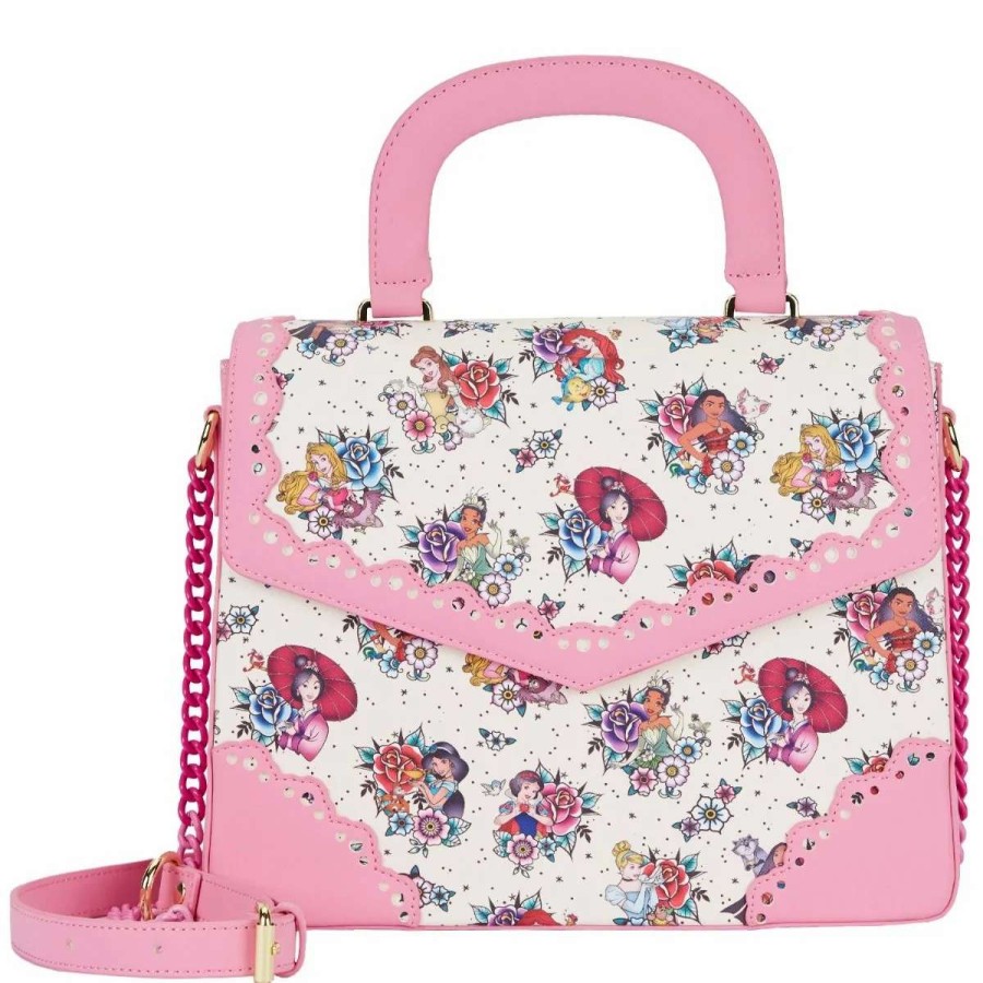 T-Shirts And Clothing * | Disney: Princess Tattoo Loungefly Crossbody Bag Low Price