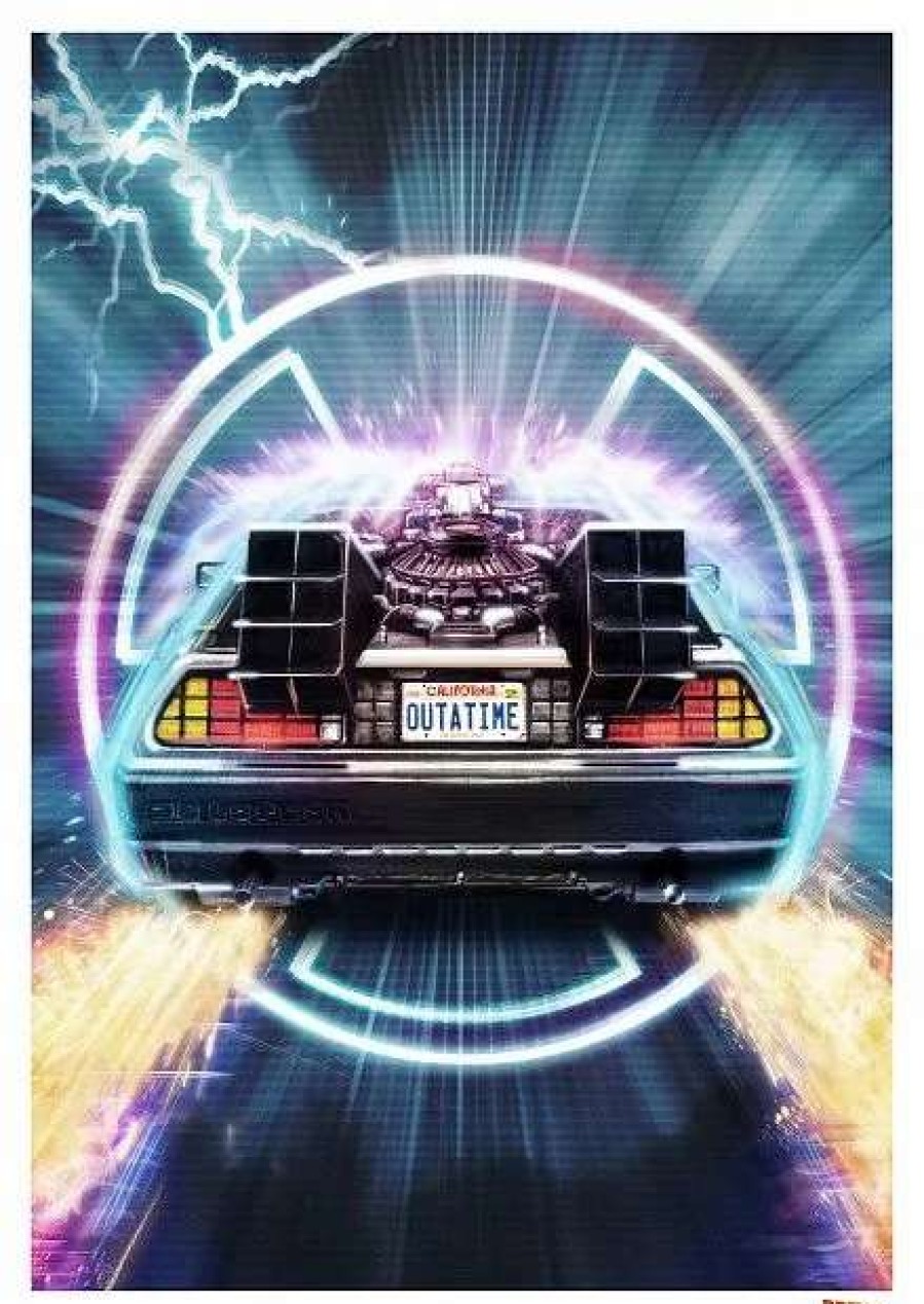 Home And Office * | Back To The Future: Delorean Art Print Hot Selling