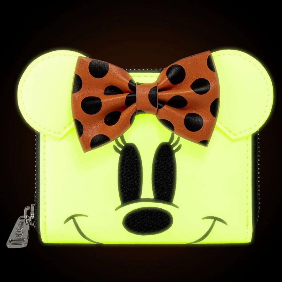 T-Shirts And Clothing * | Disney: Minnie Ghost Glow In The Dark Loungefly Purse Hot Selling