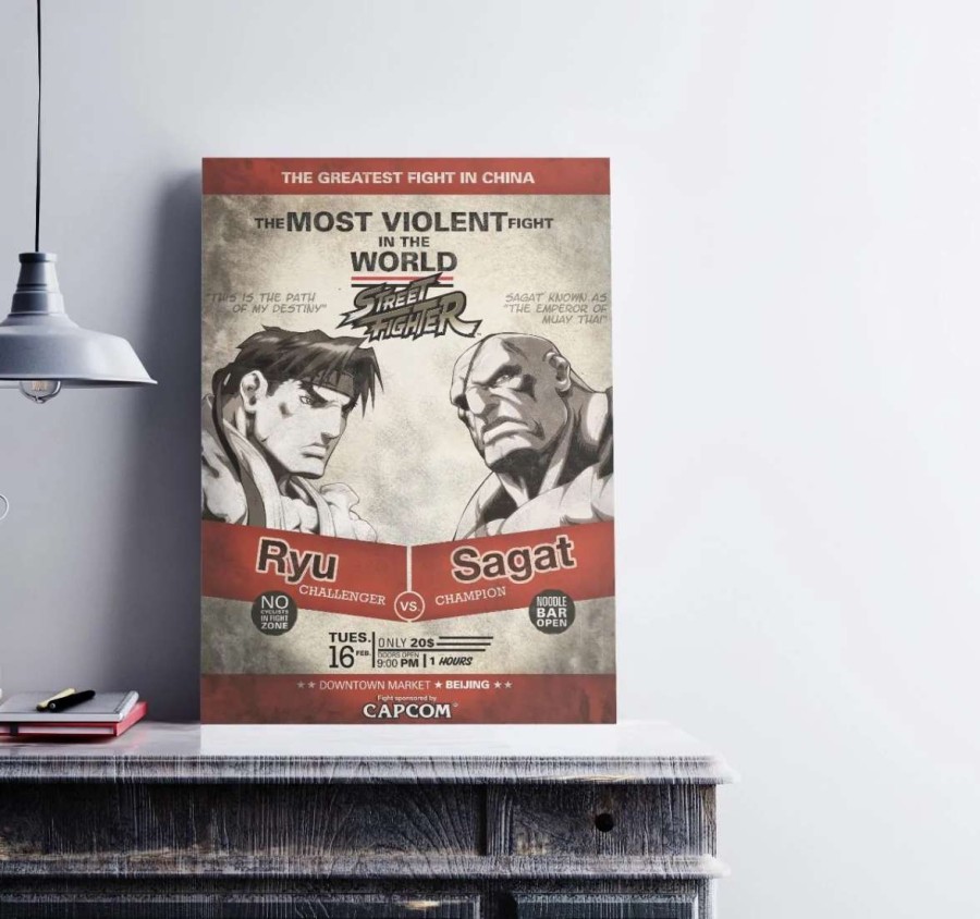 Home And Office * | Street Fighter: Ryu V Sagat Limited Edition Art Print Best Price